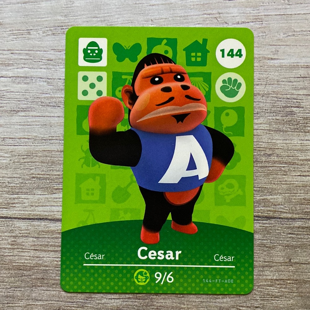 Genuine Animal Crossing Amiibo card Cesar